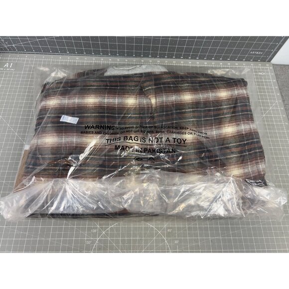 Dakota Grizzly Brown Plaid Lined Hoodie New Sz. M - Picture 2 of 6